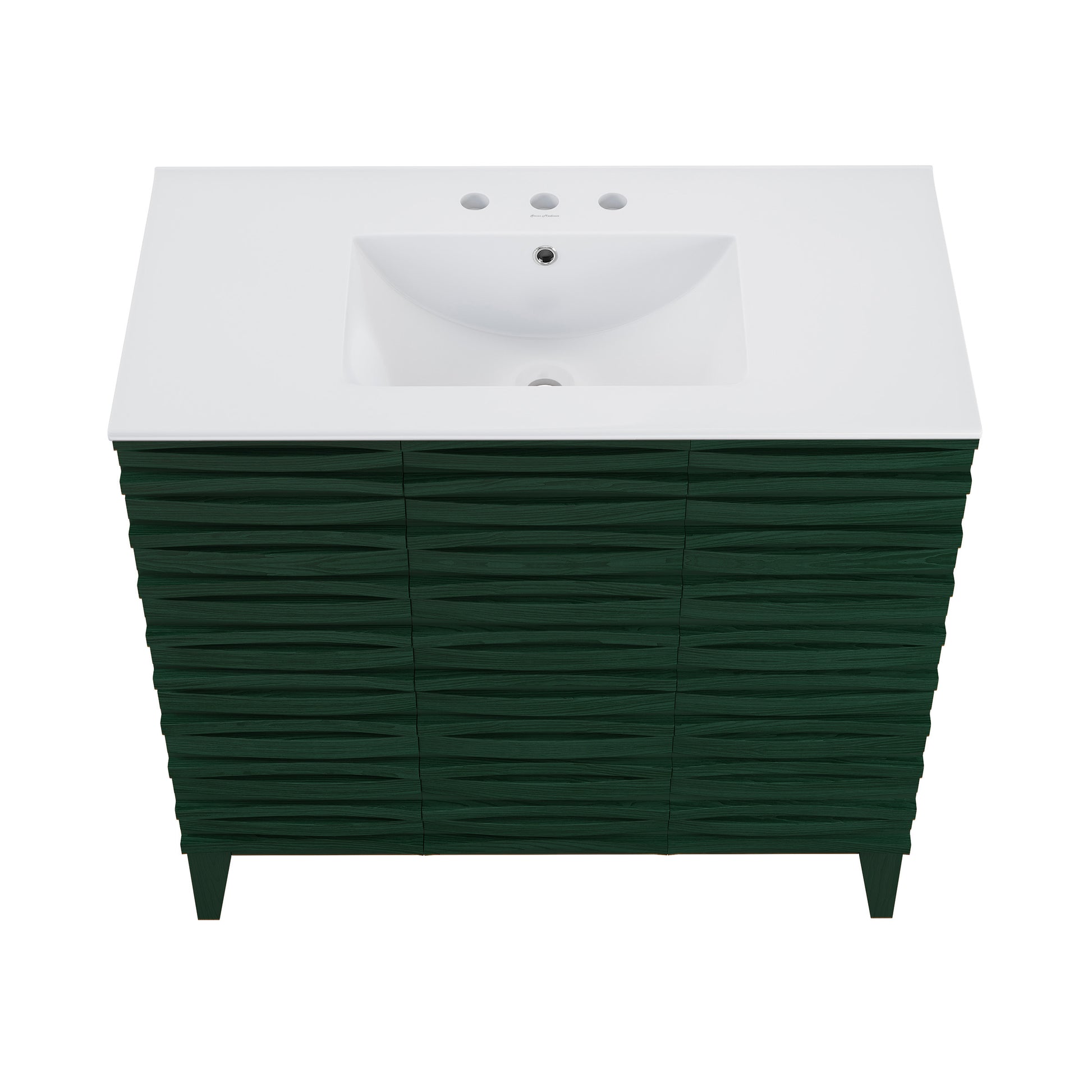 Swiss Madison Cascade 36-inch freestanding bathroom vanity in Green Oak — view 3