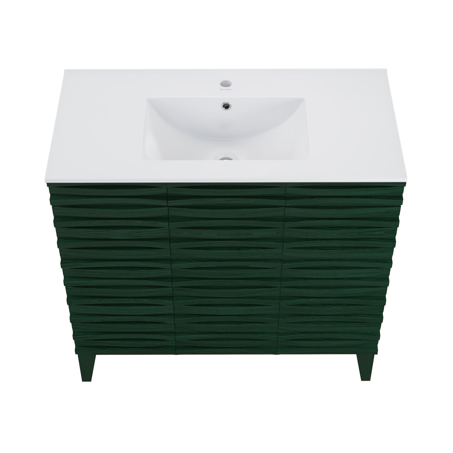 Swiss Madison Cascade 36-inch freestanding bathroom vanity in Green Oak — view 8