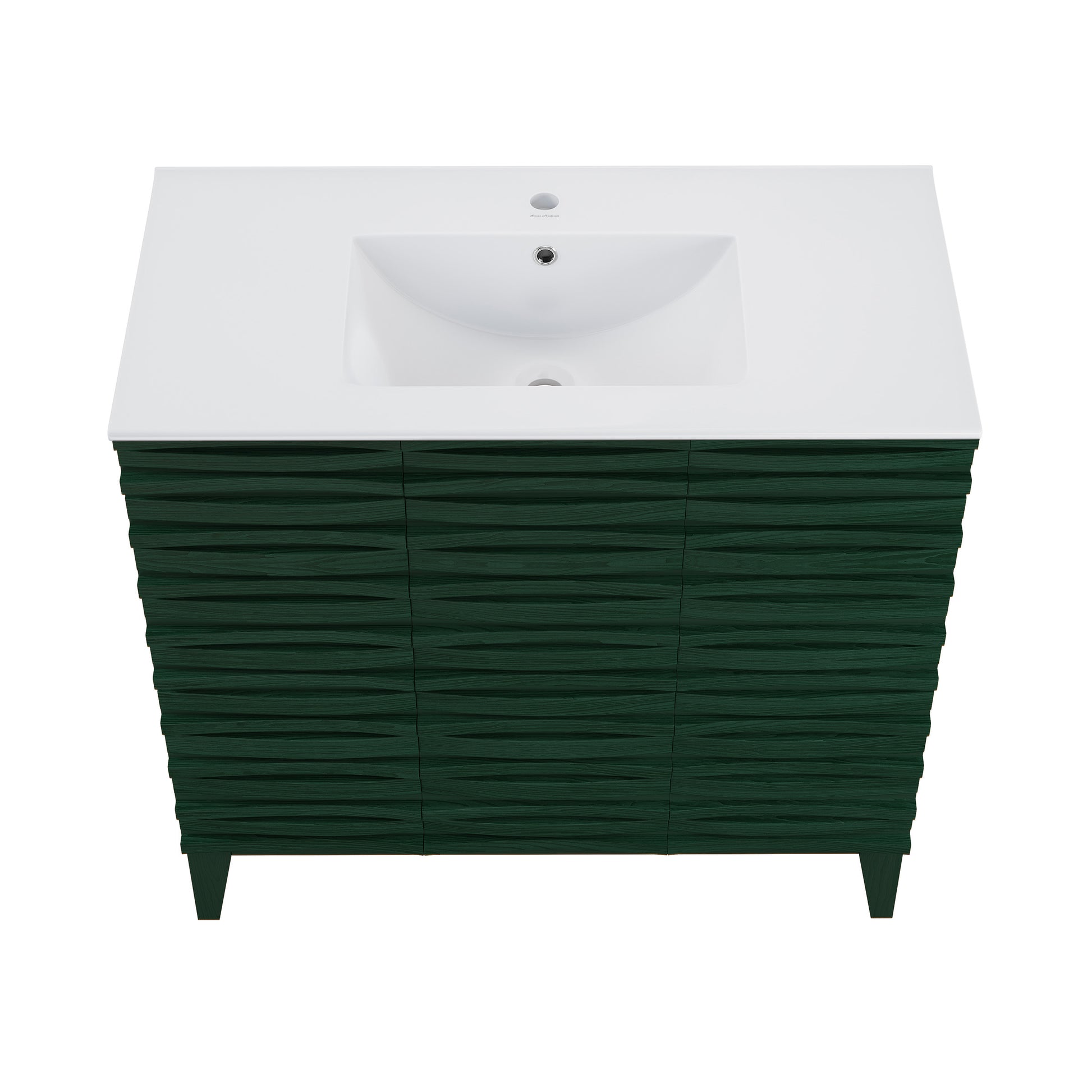 Swiss Madison Cascade 36-inch freestanding bathroom vanity in Green Oak — view 8