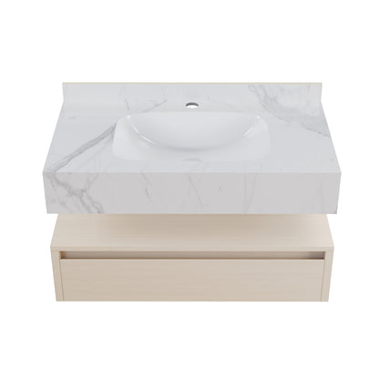 Swiss Madison Avancer 36-inch wall-mount bathroom vanity in White Oak — view 8