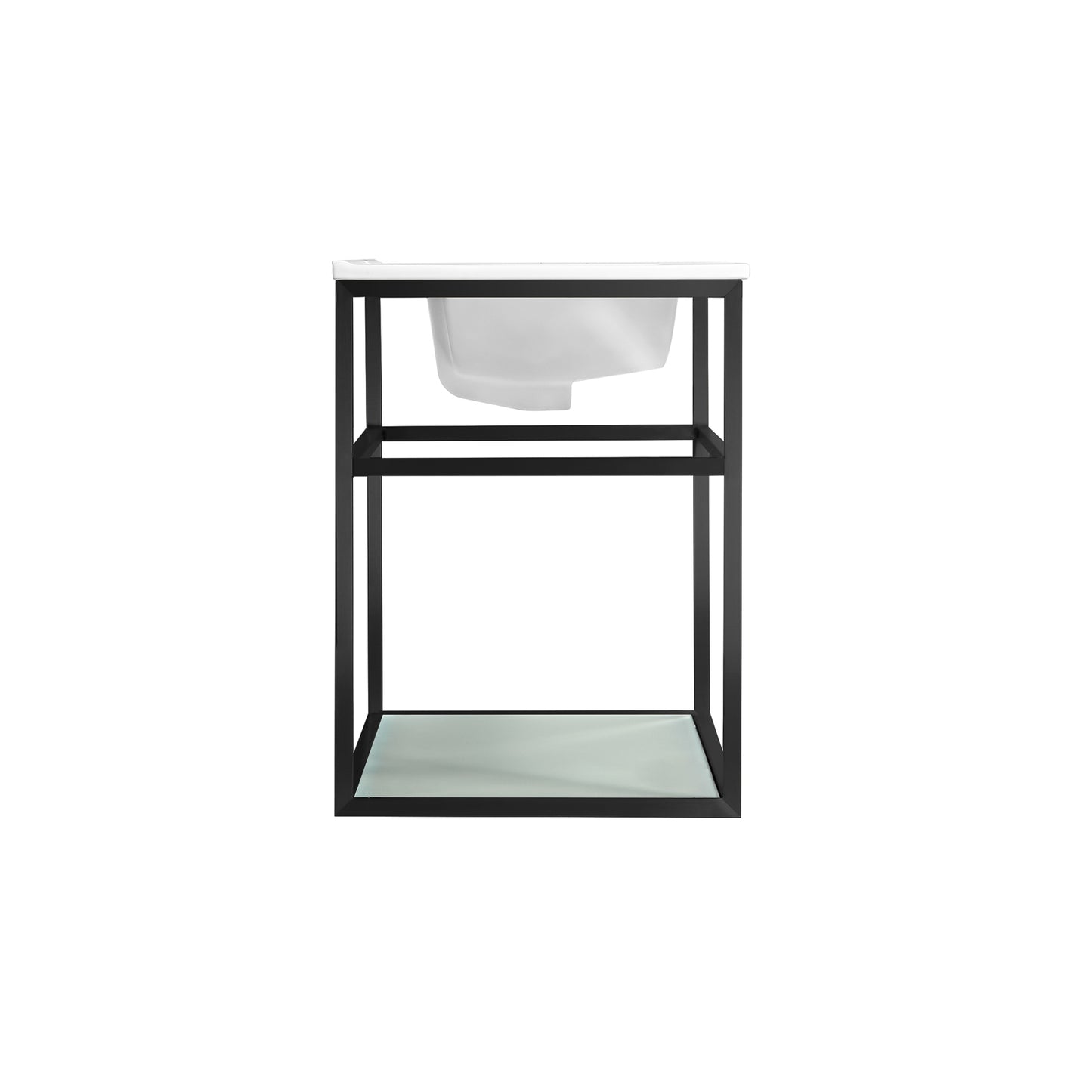 Swiss Madison, Pierre 30 Single, Open Shelf, Matte Black Metal Frame Bathroom Vanity