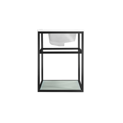 Swiss Madison, Pierre 30 Single, Open Shelf, Matte Black Metal Frame Bathroom Vanity