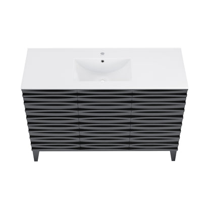 Swiss Madison, Cascade 48" Bathroom Vanity in Black