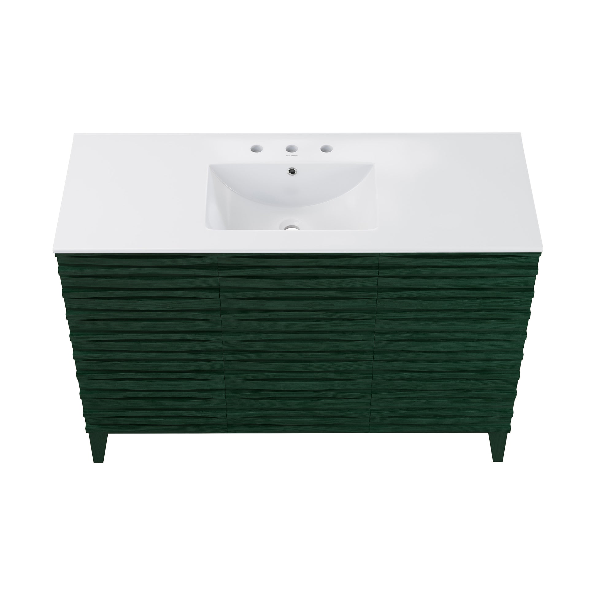 Swiss Madison Cascade 48-inch freestanding bathroom vanity in Green Oak — view 3