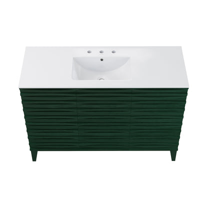 Swiss Madison Cascade 48-inch freestanding bathroom vanity in Green Oak — view 3