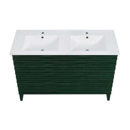 Swiss Madison Cascade 48-inch freestanding bathroom vanity in Green Oak — view 3