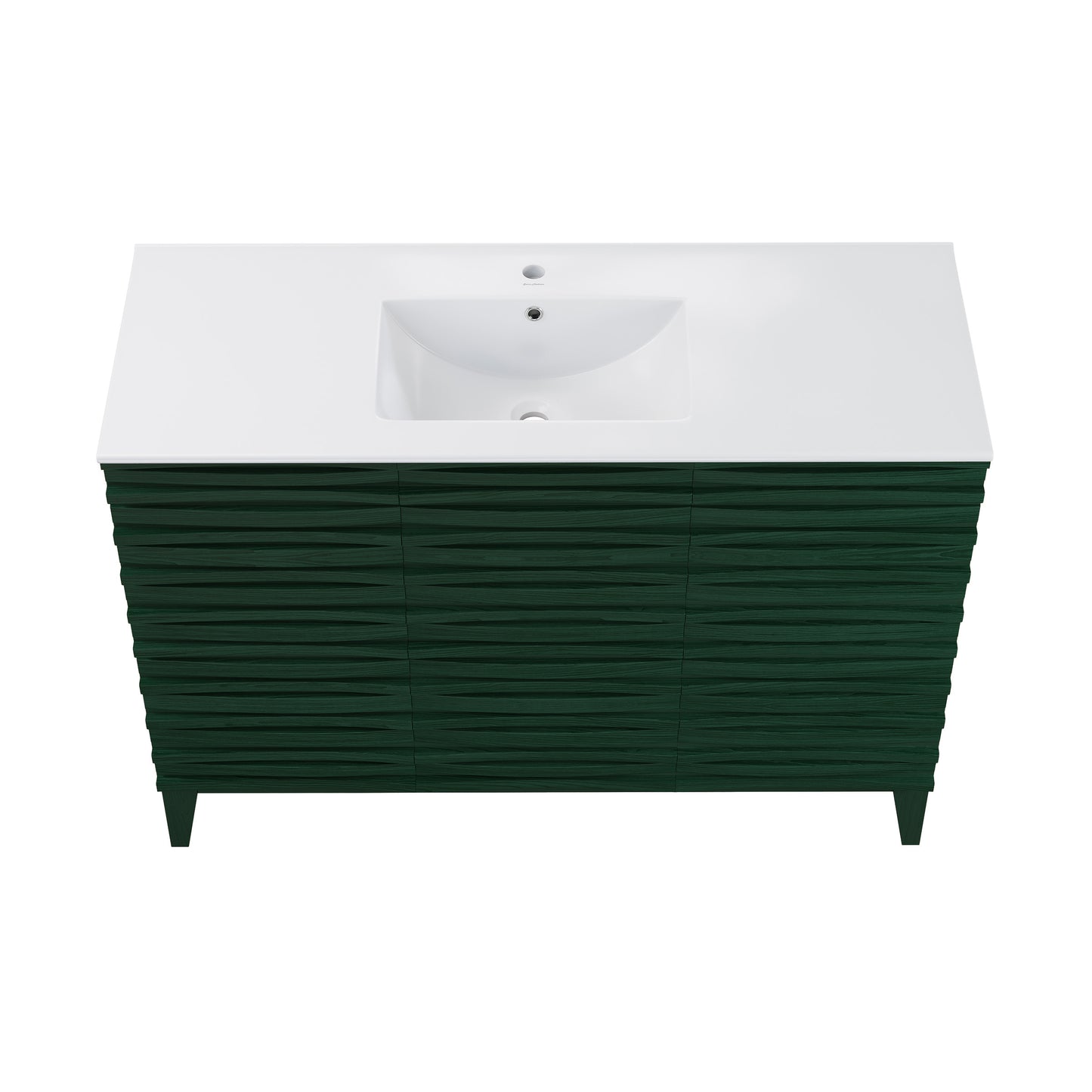 Swiss Madison, Cascade 48" Freestanding Bathroom Vanity in Green Oak with Sink Top