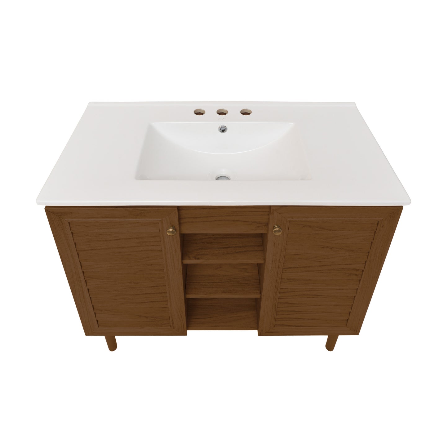 Swiss Madison Bron 36-inch freestanding bathroom vanity in Brown Oak — view 3