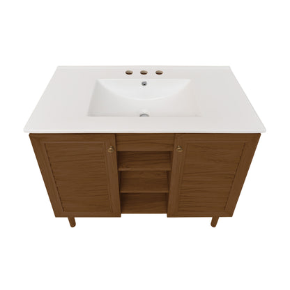 Swiss Madison Bron 36-inch freestanding bathroom vanity in Brown Oak — view 3