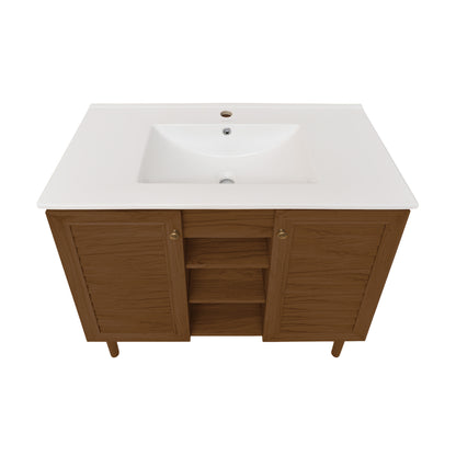 Swiss Madison Bron 36-inch freestanding bathroom vanity in Brown Oak — view 7