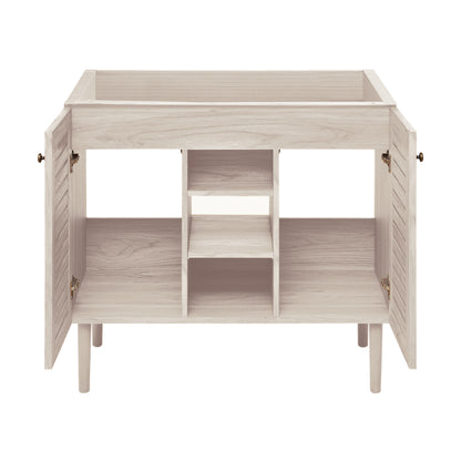Swiss Madison, Bron 36" Freestanding Bathroom Vanity Cabinet without Top in White Oak
