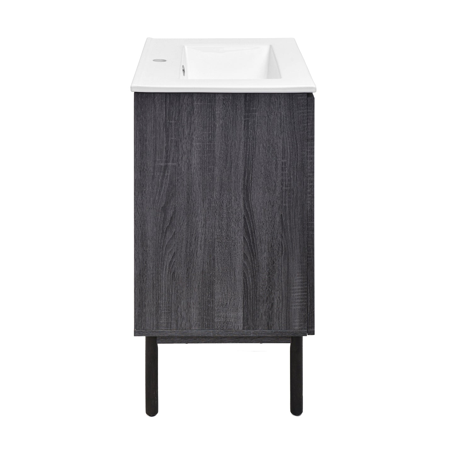 Swiss Madison, Classe 24" Freestanding Bathroom Vanity in Black Oak with Sink Top
