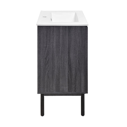 Swiss Madison, Classe 24" Freestanding Bathroom Vanity in Black Oak with Sink Top