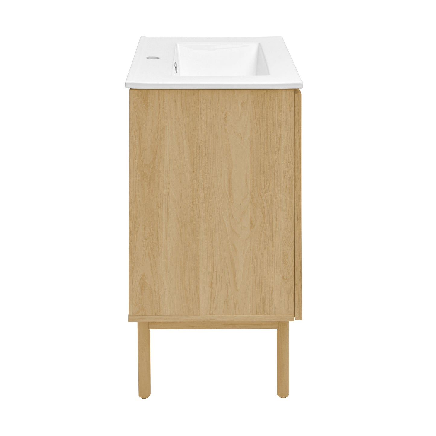 Swiss Madison, Classe 24" Freestanding Bathroom Vanity in Natural Oak with Sink Top