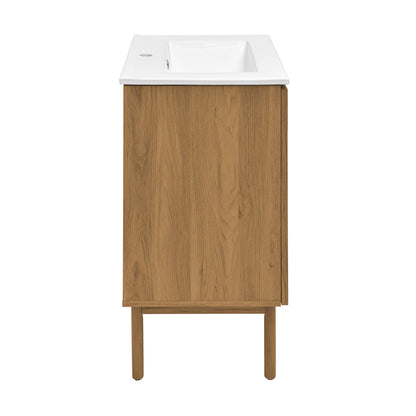 Swiss Madison, Classe 24" Freestanding Bathroom Vanity in Golden Oak with Sink Top