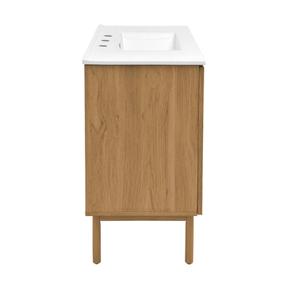 Swiss Madison Classe 36-inch freestanding bathroom vanity in Golden Oak — view 3