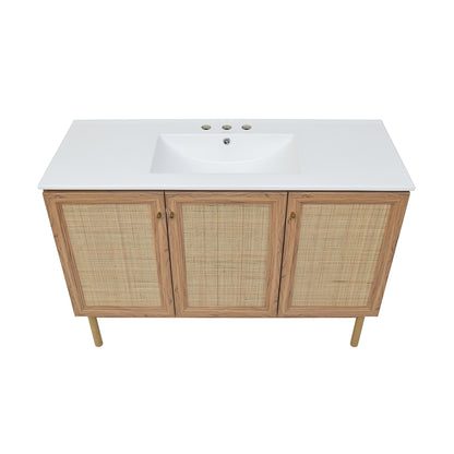 Swiss Madison Classe 48-inch freestanding bathroom vanity in Golden Oak — view 3