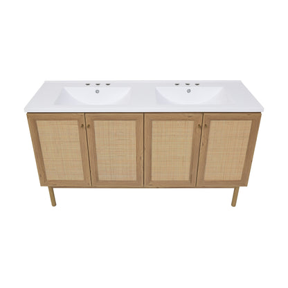 Swiss Madison Classe 60-inch freestanding bathroom vanity in Golden Oak — view 7