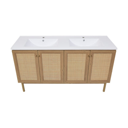 Swiss Madison Classe 60-inch freestanding bathroom vanity in Golden Oak — view 9