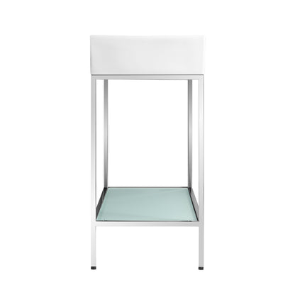 Swiss Madison, Pierre 24 Single, Freestanding, Open Shelf, Chrome Metal Frame Bathroom Vanity