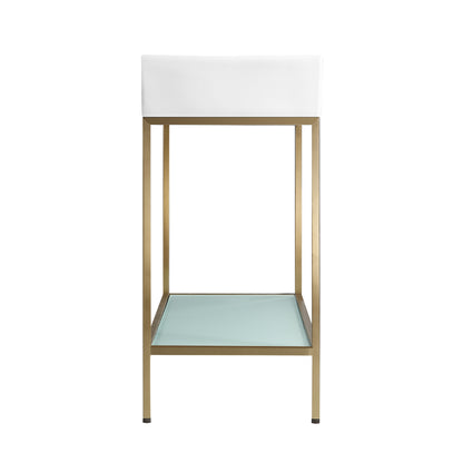 Swiss Madison, Pierre 24 Single, Freestanding, Open Shelf, Gold Metal Frame Bathroom Vanity