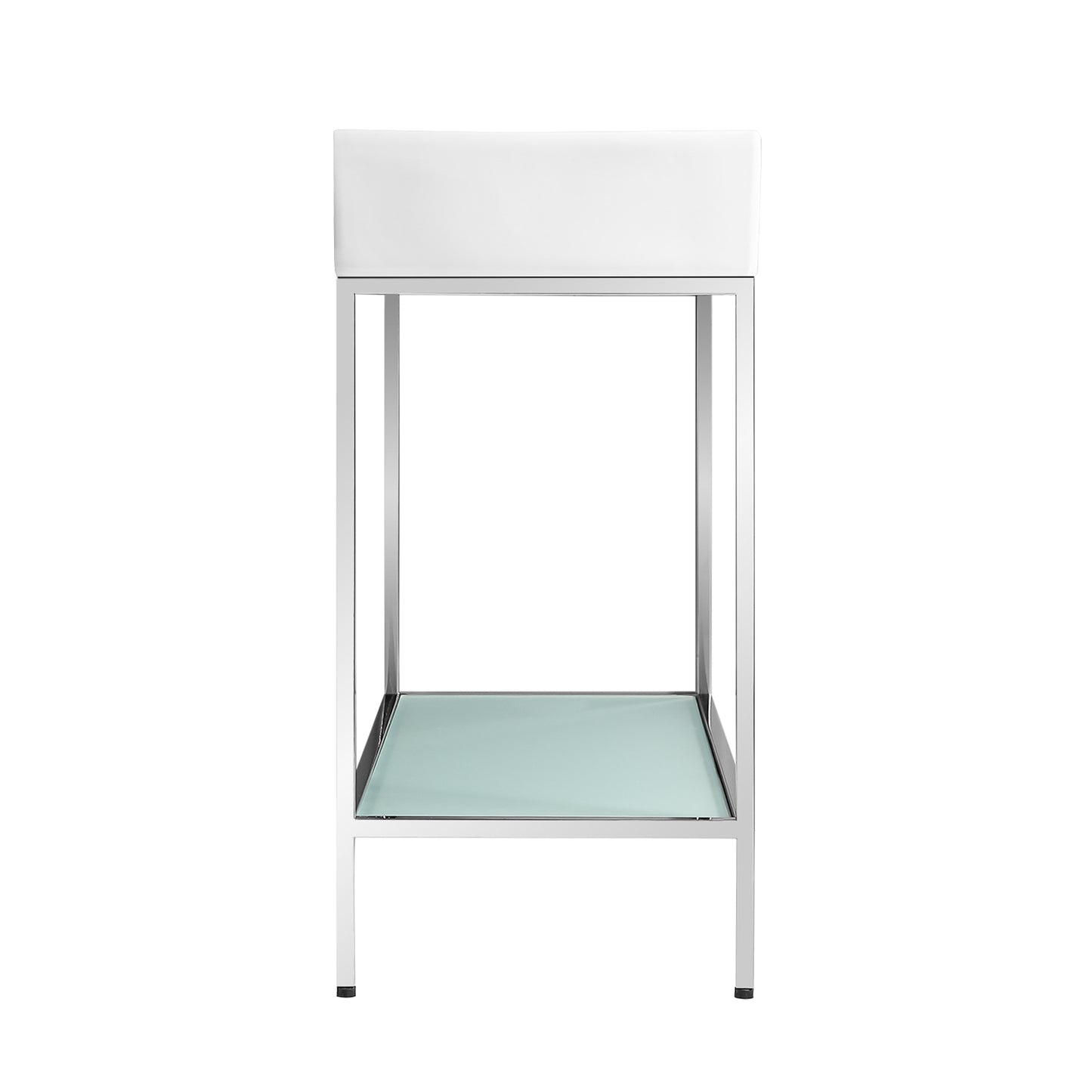 Swiss Madison, Pierre 40 Single, Freestanding, Open Shelf, Chrome Metal Frame Bathroom Vanity