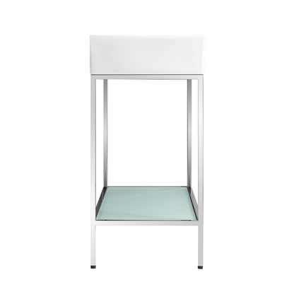 Swiss Madison, Pierre 40 Single, Freestanding, Open Shelf, Chrome Metal Frame Bathroom Vanity