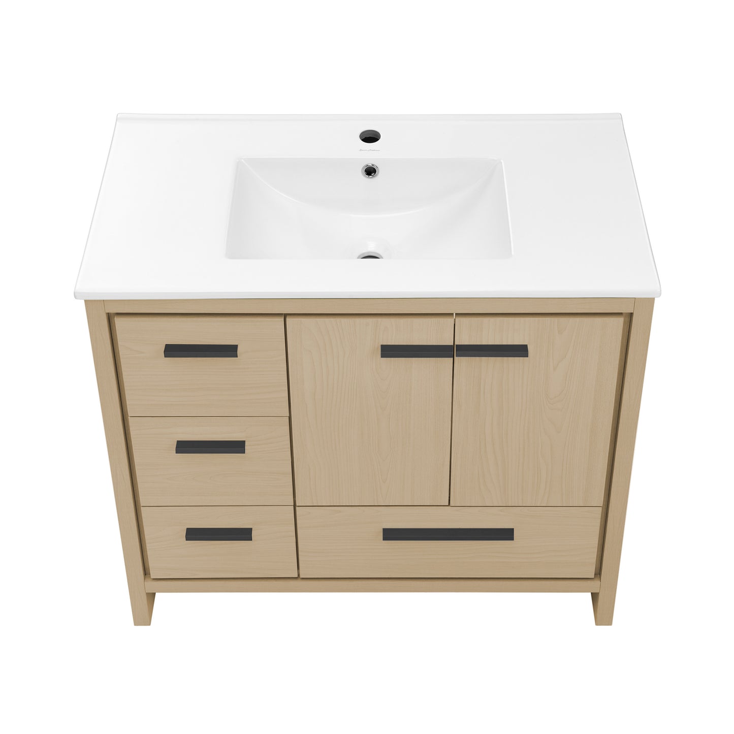 Swiss Madison Virage 36-inch freestanding bathroom vanity in Natural Oak — view 9