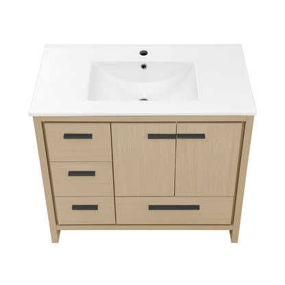 Swiss Madison Virage 36-inch freestanding bathroom vanity in Natural Oak — view 9