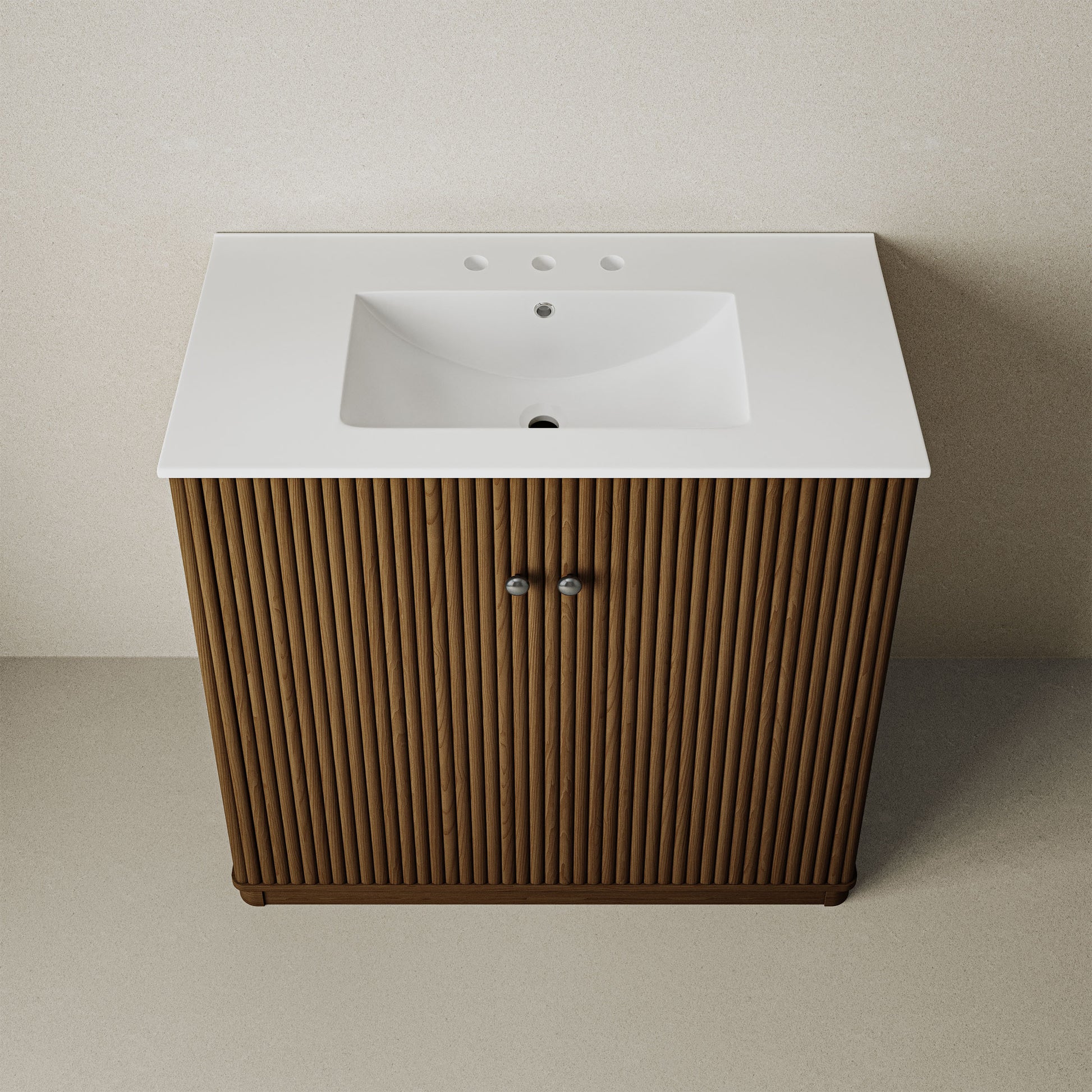 Swiss Madison Lafayette 36-inch freestanding bathroom vanity in Brown Oak — view 3