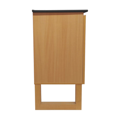 Swiss Madison, Arles 30 in. Natural Oak Bathroom Vanity With Black, 3-Hole Ceramic Sink Top