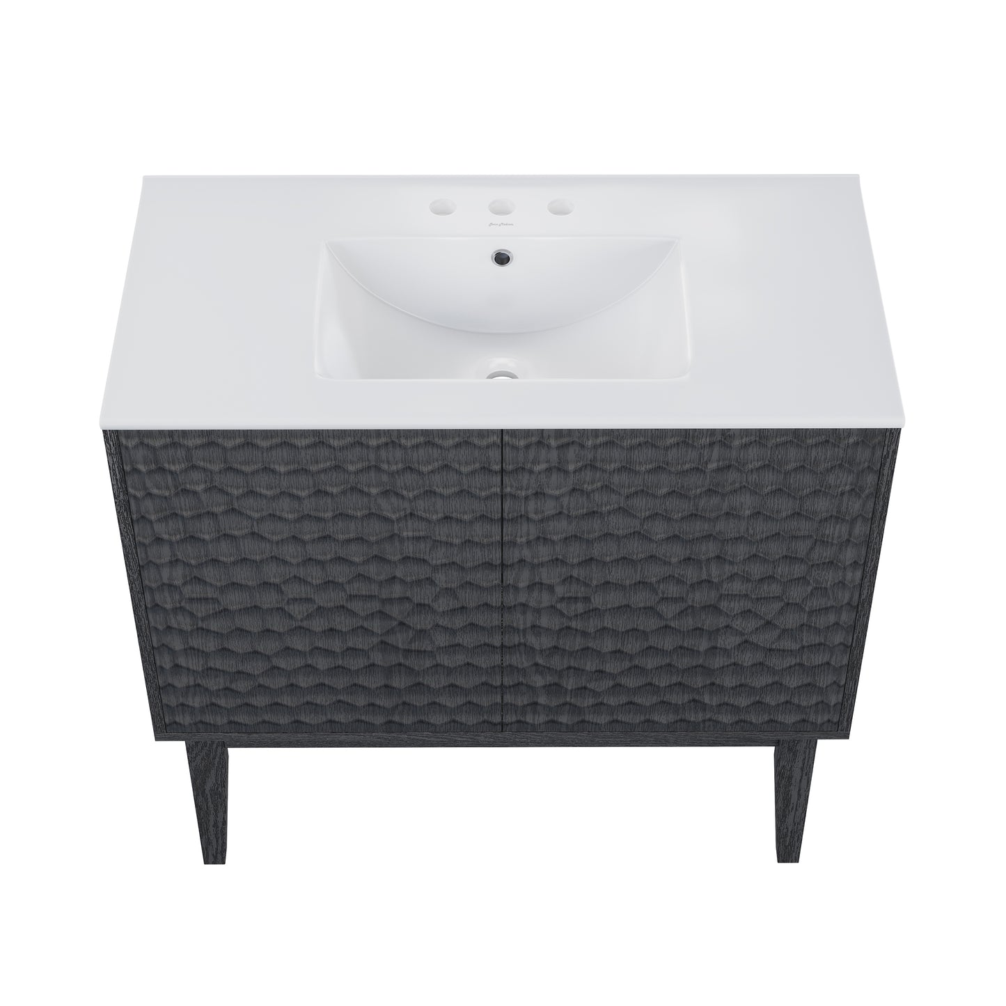 Swiss Madison, Bosse 36" Freestanding Bathroom Vanity in Black Oak with 3-Hole Widespread Sink Top