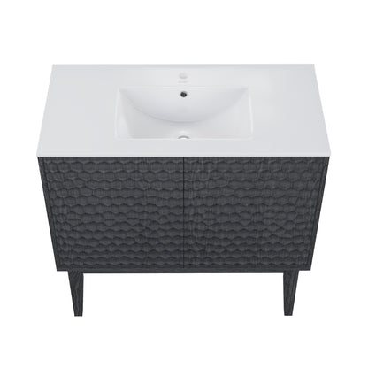 Swiss Madison Bosse 36-inch freestanding bathroom vanity in Black Oak — view 7