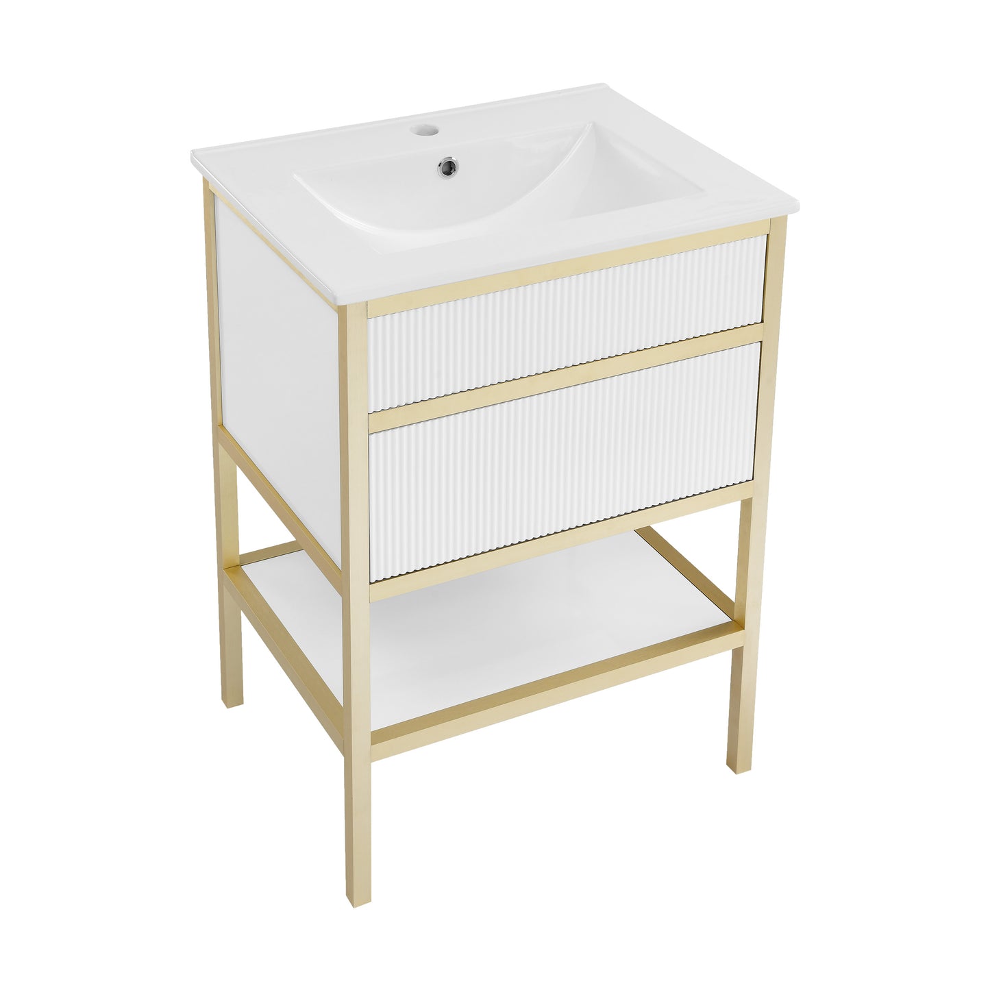 Swiss Madison, Cache 24" Freestanding Bathroom Vanity in White with Sink Top