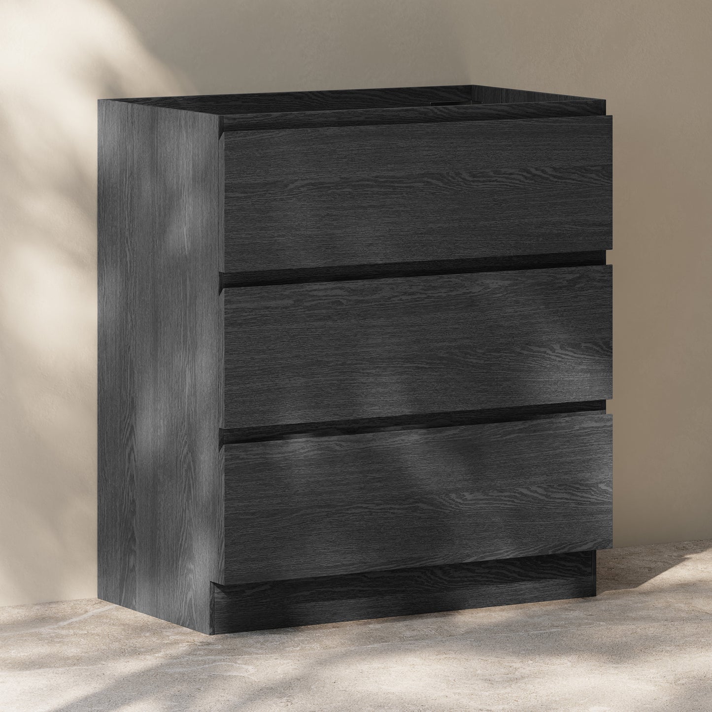 Swiss Madison, Liberte 30" Freestanding Bathroom Vanity Cabinet without Top in Black Oak