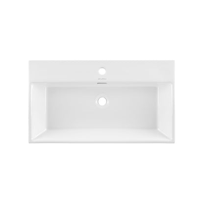 Swiss Madison, Claire 30 Ceramic Console Sink White Basin Brushed Gold Legs