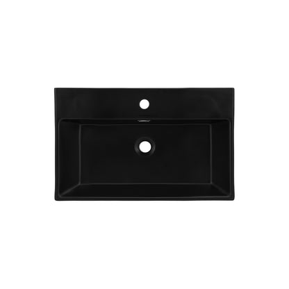 Swiss Madison, Claire 24 Ceramic Console Sink Matte Black Basin Brushed Gold Legs