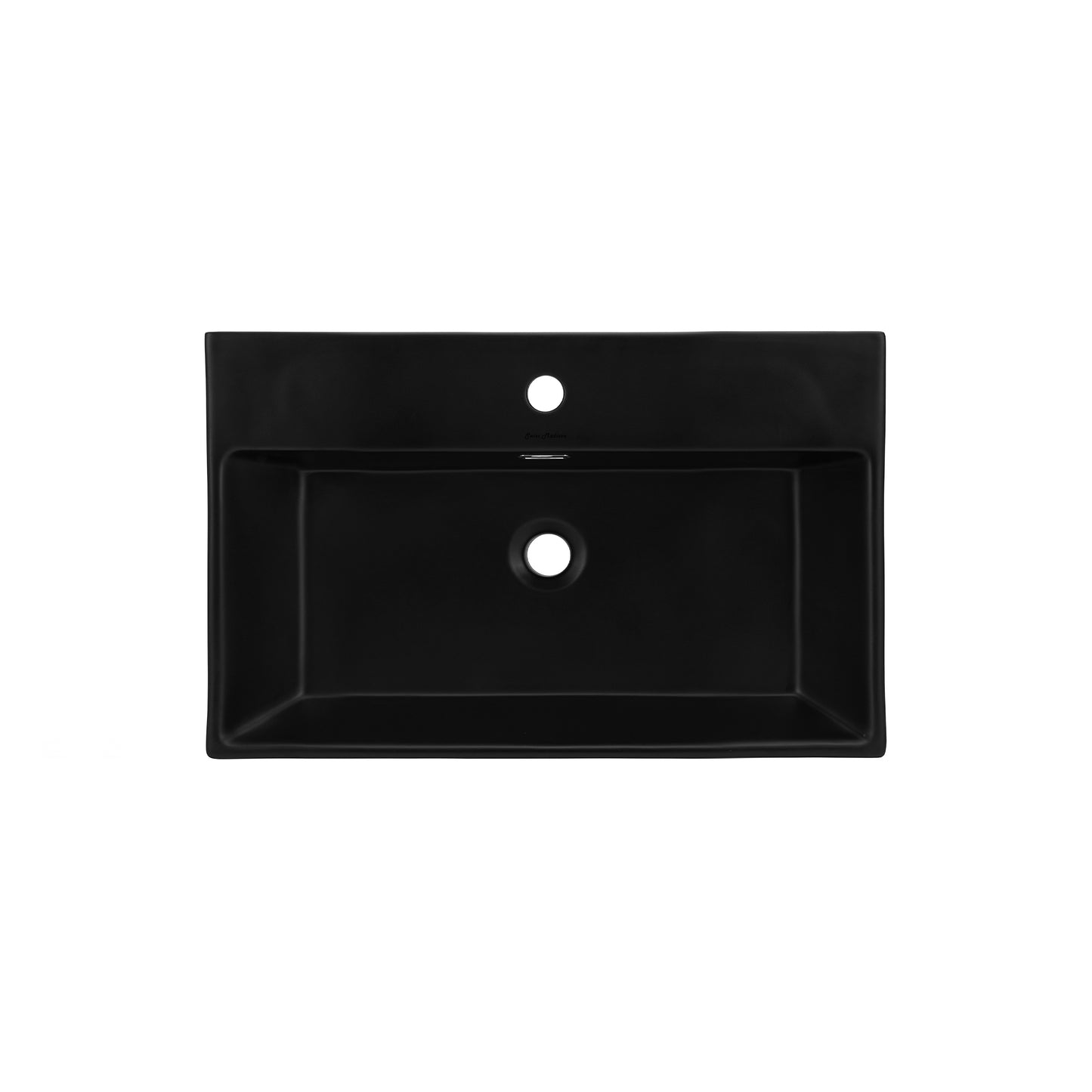 Swiss Madison, Claire 24 Ceramic Console Sink Matte Black Basin Matte White Legs