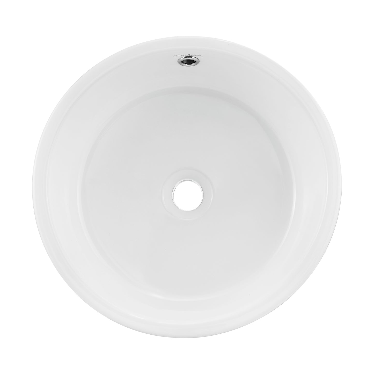 Swiss Madison, Monaco 16.5" Round Console Sink, White Basin Brushed Gold Legs