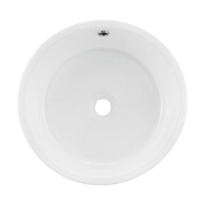 Swiss Madison, Monaco 16.5" Round Console Sink, White Basin Matte Black Legs