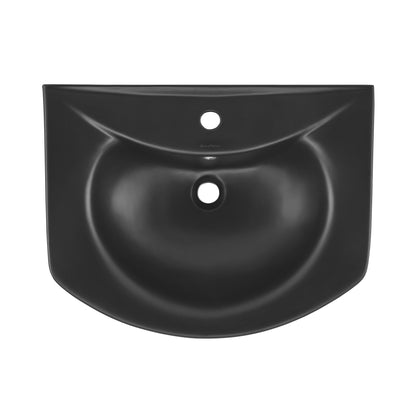 Swiss Madison, Chateau Two-Piece Round Pedestal Sink in Matte Black