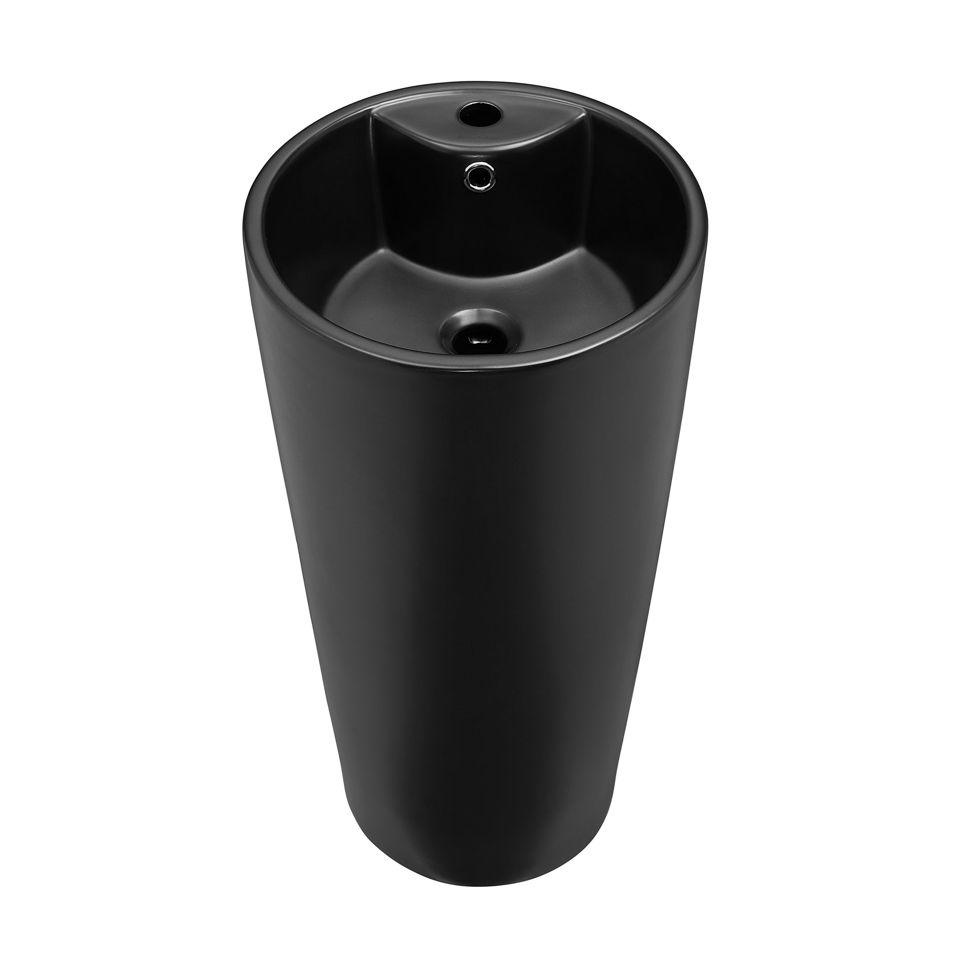Swiss Madison Matte Black pedestal bathroom vanity — view 8