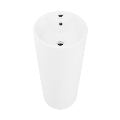 Swiss Madison, Monaco Circular Basin Pedestal Sink in Matte White