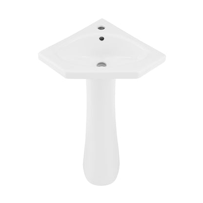 Swiss Madison, St.Tropez Corner Two-Piece Pedestal Sink