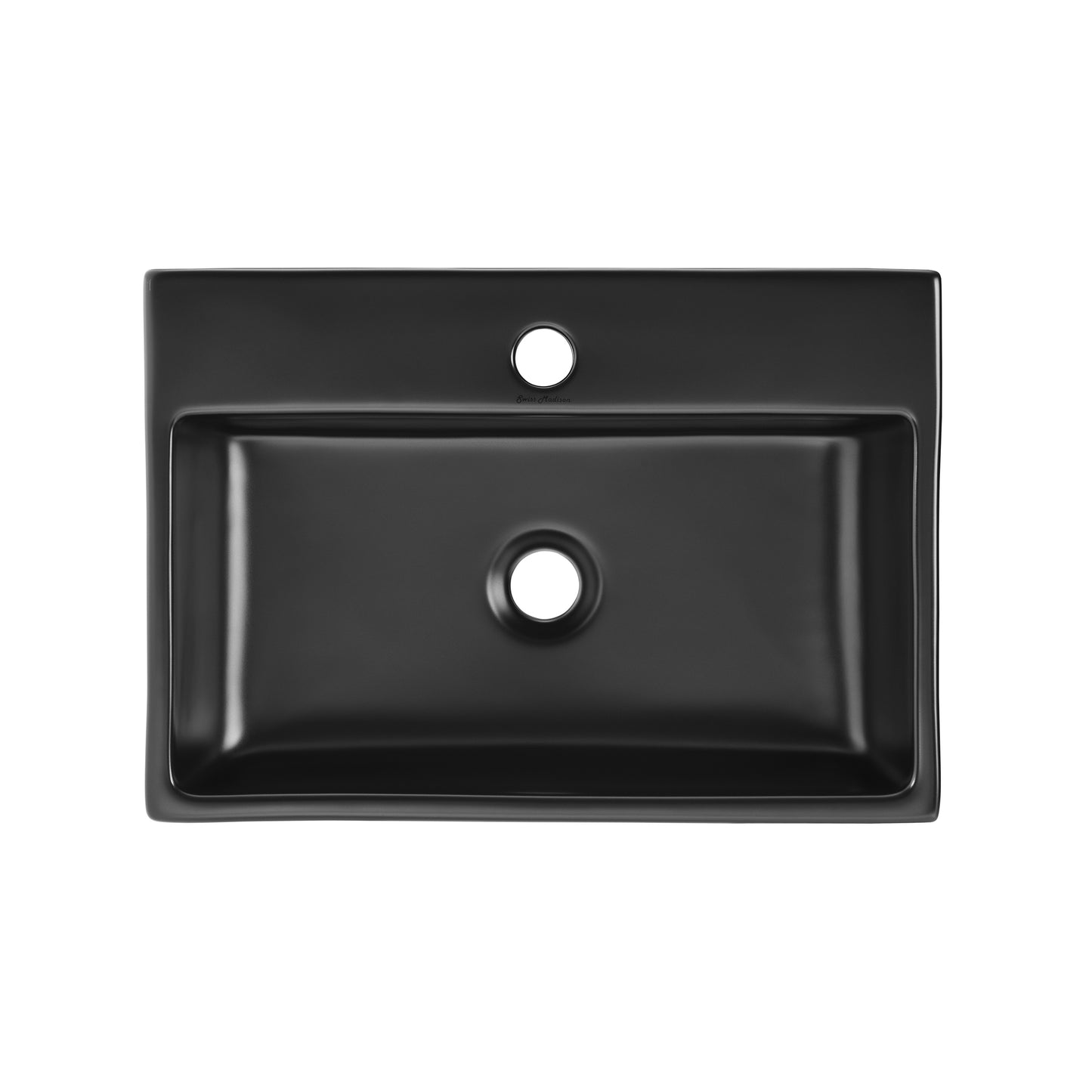 Swiss Madison, Claire 20 Rectangle Ceramic Vessel Sink, Matte Black
