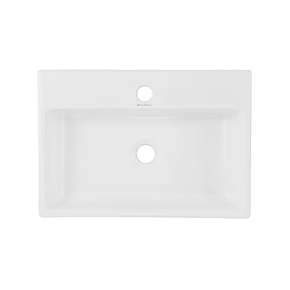 Swiss Madison, Claire 20 Rectangle Ceramic Vessel Sink, Matte White
