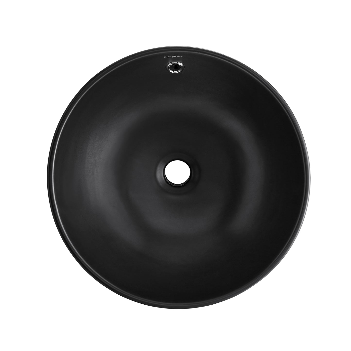 Swiss Madison, Sublime  Round Vessel Sink in Matte Black
