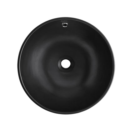 Swiss Madison, Sublime  Round Vessel Sink in Matte Black