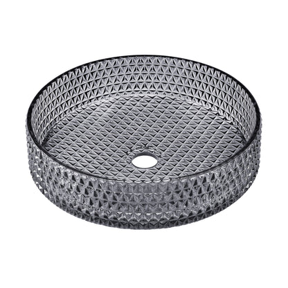 Swiss Madison, Cache 15.75" Round Glass Vessel Sink in Black