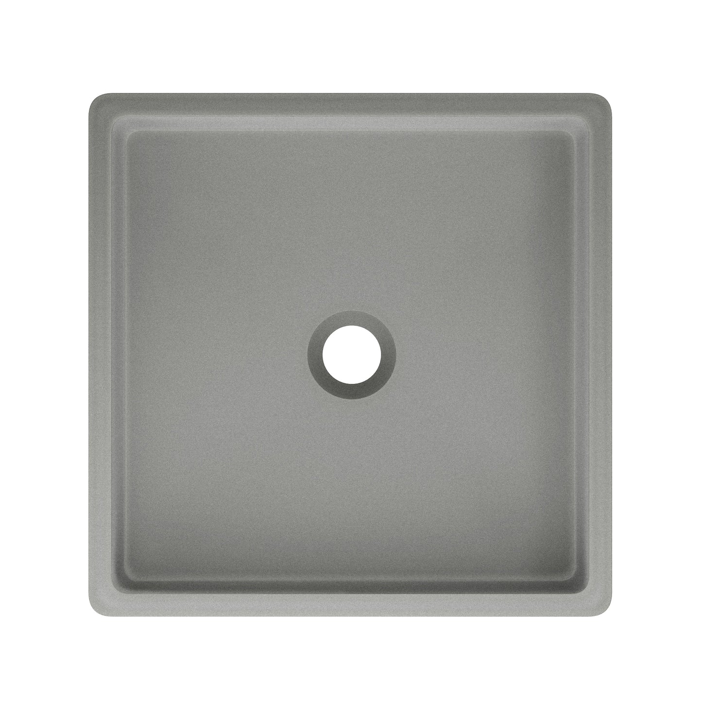 Swiss Madison, Lisse 15.5" Square Concrete Vessel Bathroom Sink in Dark Grey